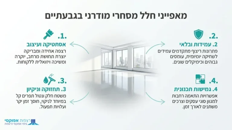 רצפת אפוקסי חלקה ומבריקה בחלל מסחרי