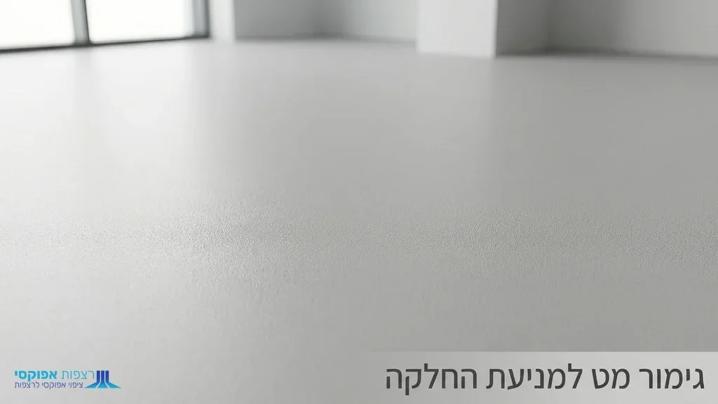 נוצר על ידי מודל בינה מלאכותית Gemini Pro רצפת אפוקסי עם גימור מונע החלקה באזור מסחרי