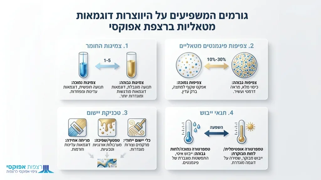 תקריב של רצפת אפוקסי מתכתית בגווני כחול וזהב המציג אפקט תלת מימדי