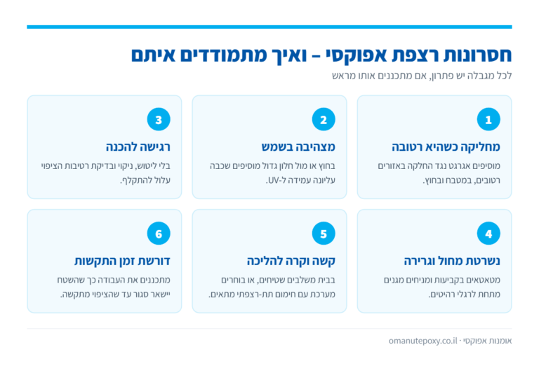 אינפוגרפיקה: שישה חסרונות של רצפת אפוקסי ואיך מתמודדים עם כל אחד מהם